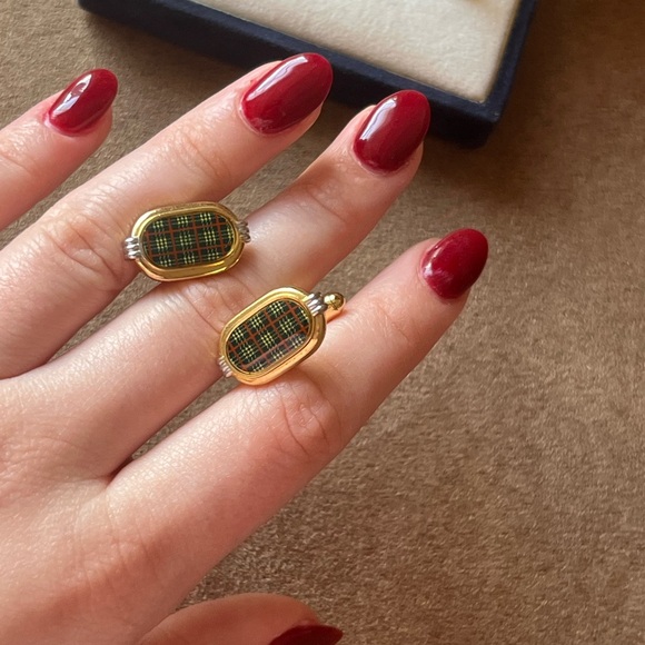 Vintage Burberry Plaid Tie Clip and Cufflinks - Picture 5 of 8